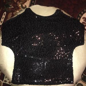Black Sequined Evening top XL